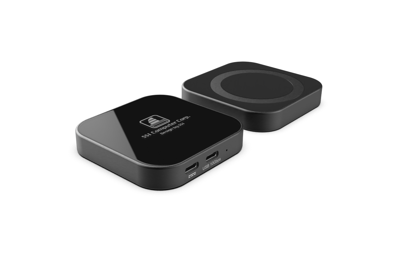 Magnetic M.2 NVMe SSD Enclosure, USB-C 10Gbps upstream to Host, backward compatible with USB 5Gbps and 480Mbps.