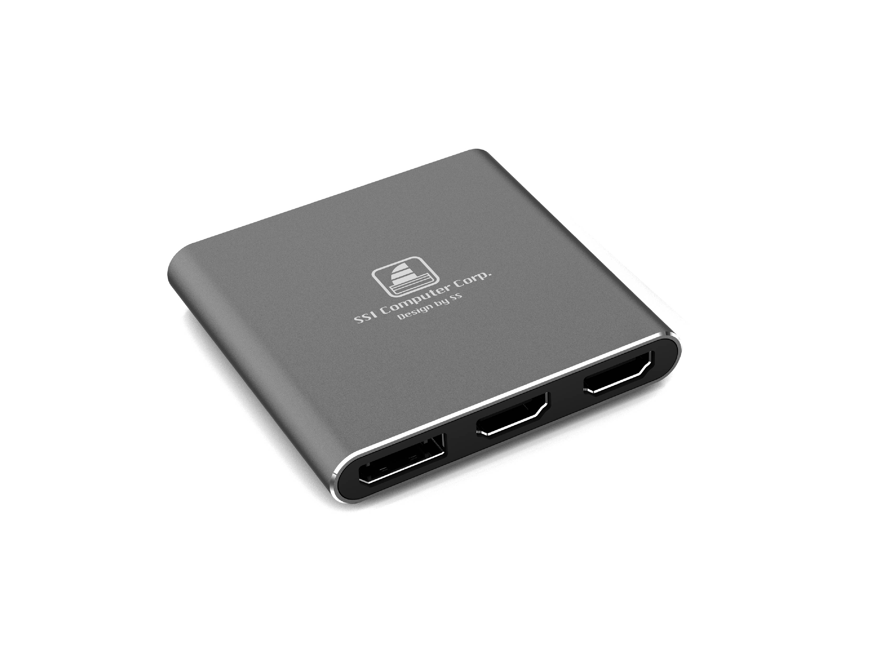 3 Port DP/HDMI MST HUB (SI-4073HDMI), 3 Port DP/HDMI MST HUB, USB-C to HDMIx1 and DPx2 adapter, compatible TB3 or USB-C with DP function.
