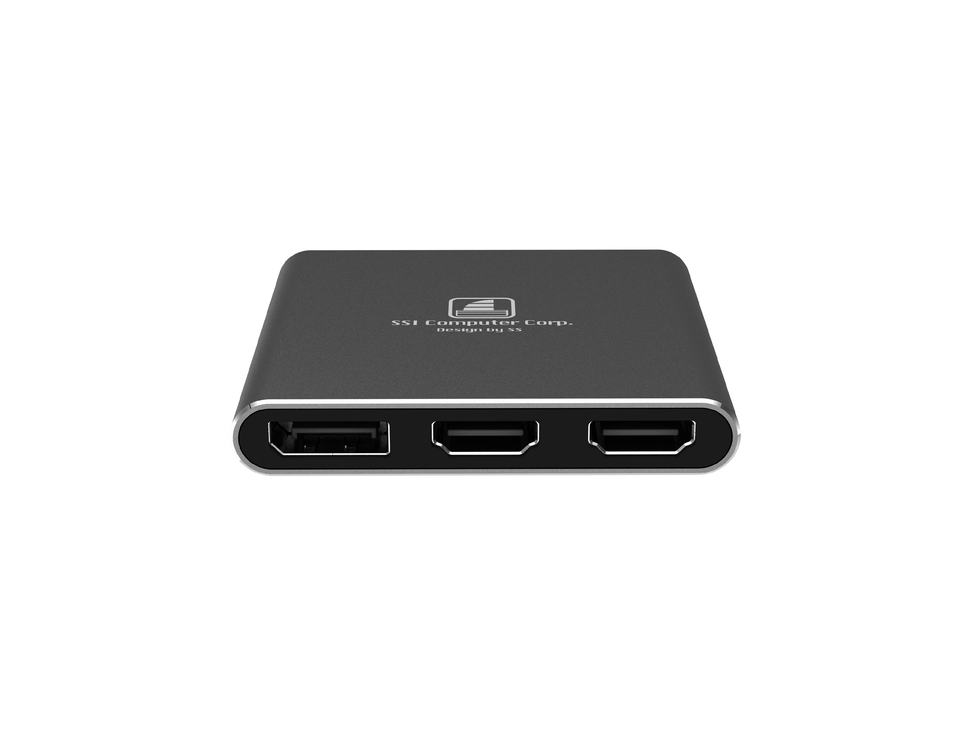 3 Port DP/HDMI MST HUB (SI-4073HDMI), 3 Port DP/HDMI MST HUB, USB-C to HDMIx1 and DPx2 adapter, compatible TB3 or USB-C with DP function.
