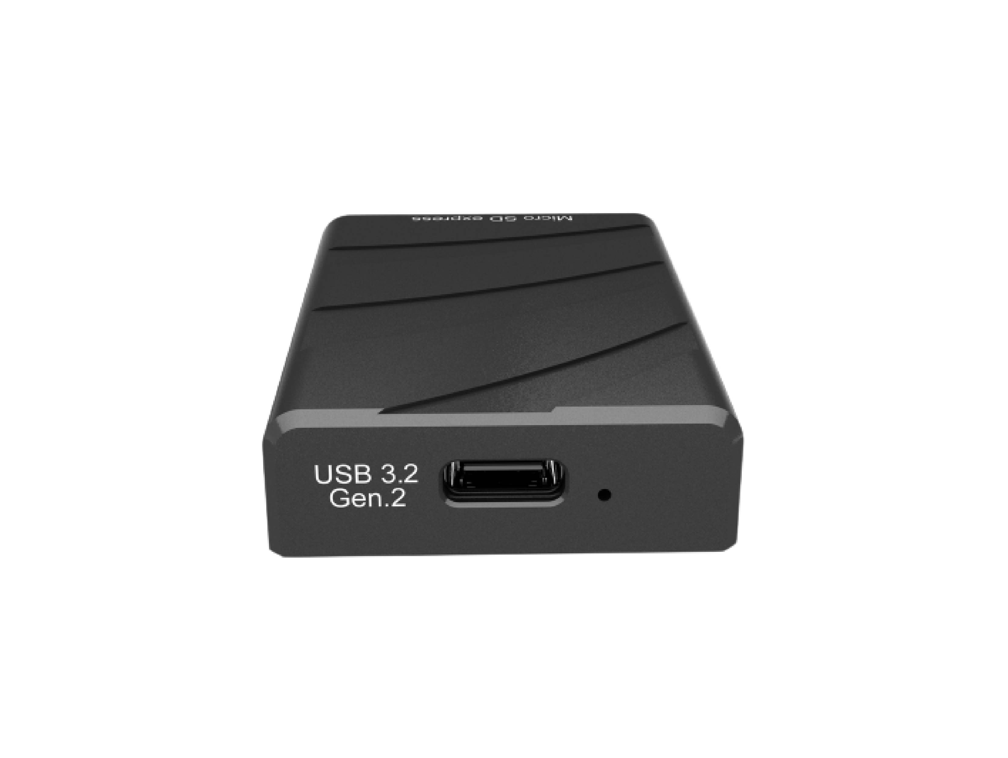 MicroSD Express Card Reader (SI-4203MSDEX), USB3.2 Type-C supports 10Gbps to host, USB3.2 -C 10Gbps.