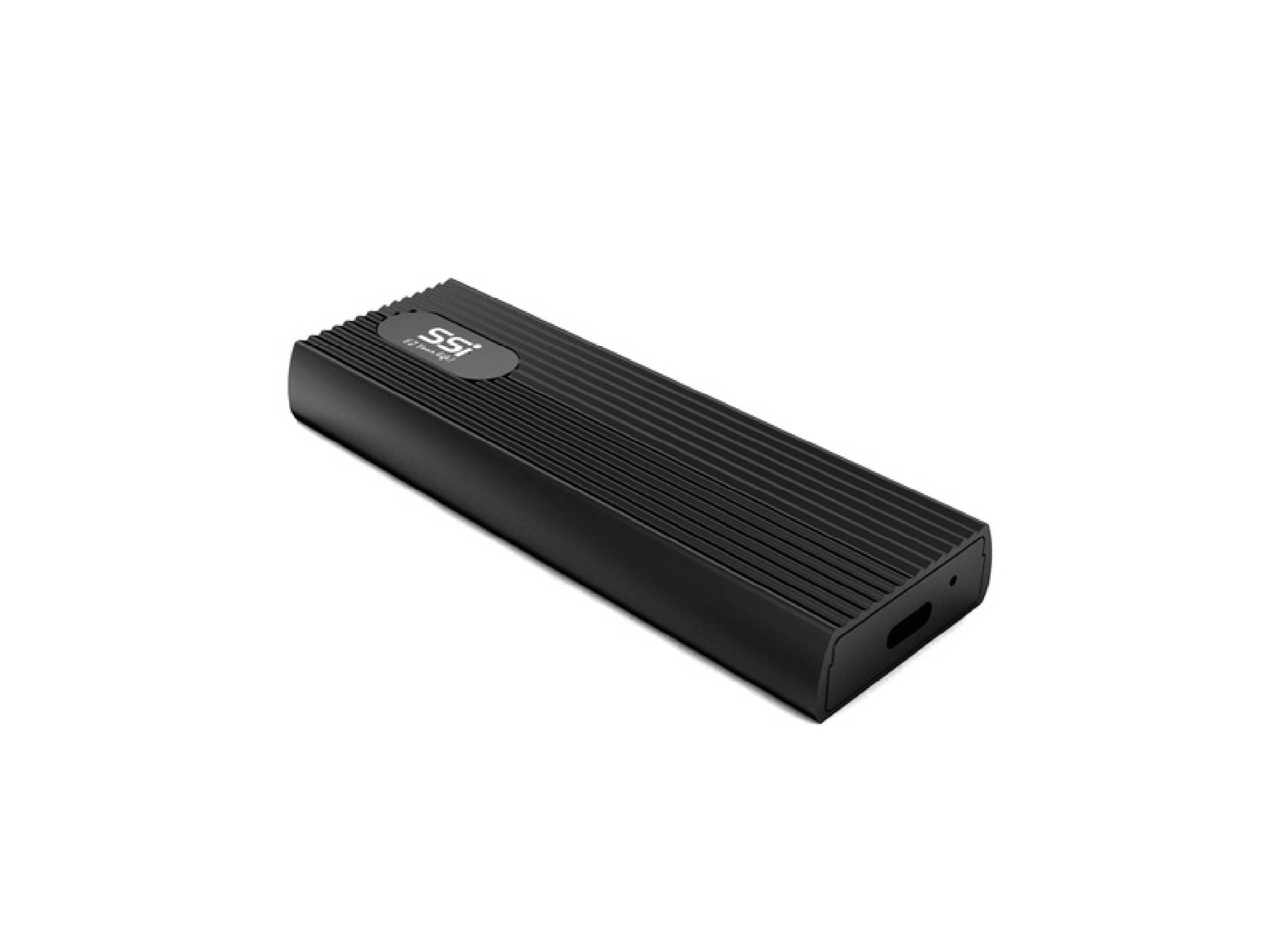 M.2 NVMe/SATA SSD Enclosure, Finned Design (SI-8612US31C), compatible with 1x B+M Key M.2 SATA SSD 6Gbps, USB3.2 -C 10Gbps to host.