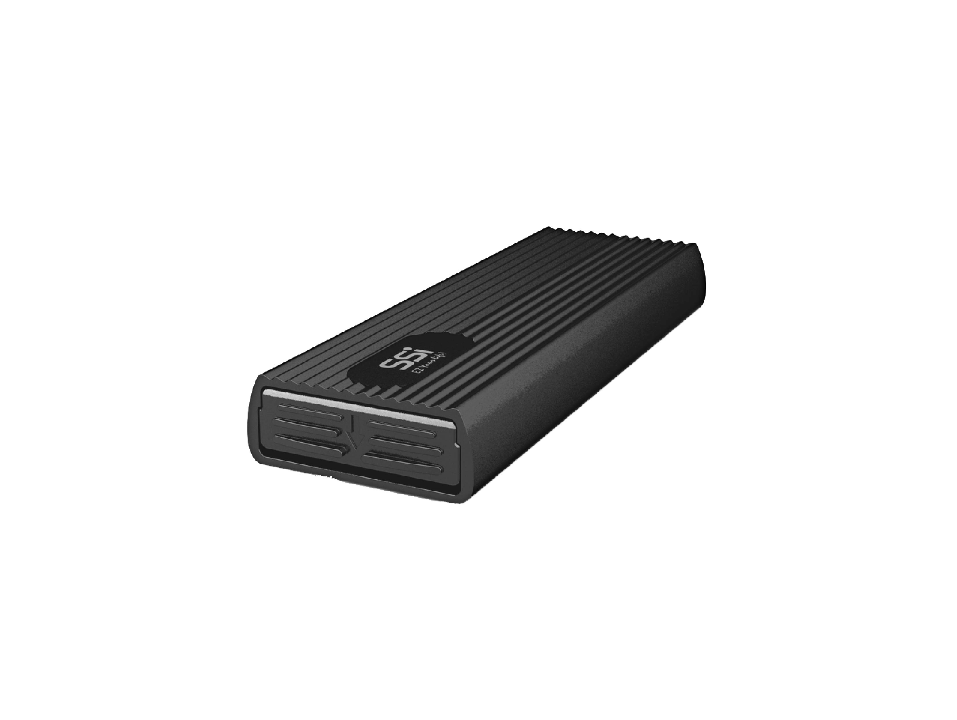 M.2 NVMe/SATA SSD Enclosure, Finned Design (SI-8612US31C), compatible with 1x B+M Key M.2 SATA SSD 6Gbps, USB3.2 -C 10Gbps to host.