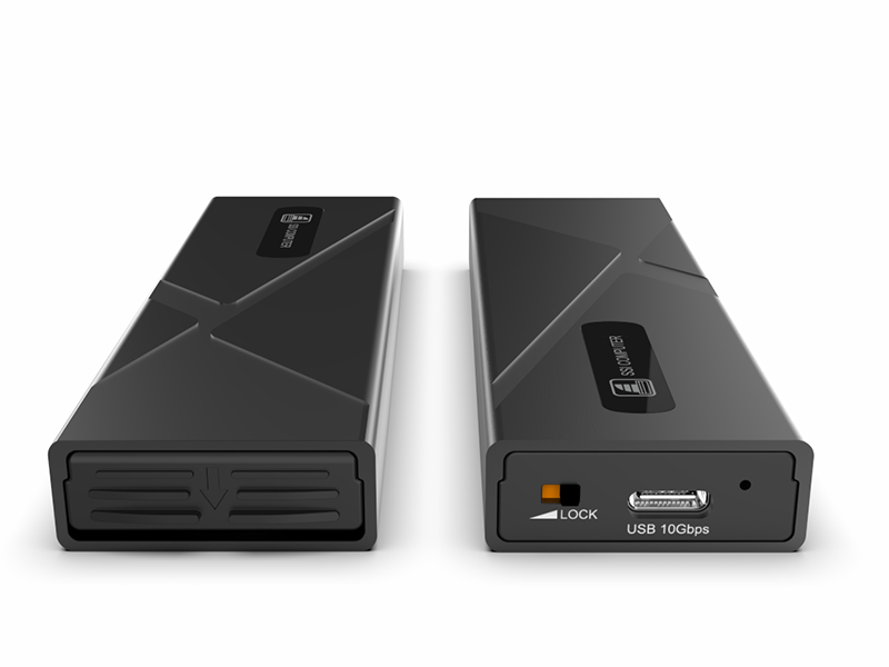 M.2 NVMe/SATA SSD Enclosure, Styling Design (SI-8613US31C), compatible with 1x M.2 NVMe PCIe SSD, USB3.2-C 10Gbps to host.